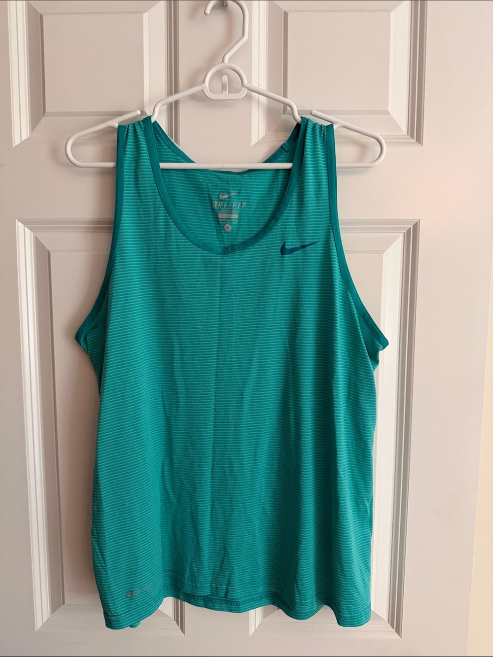 Nike Men’s Teal Striped Dri-FIT Tank Top